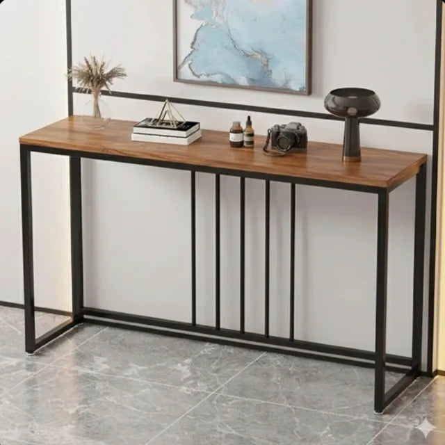 Minimal metallic base console table