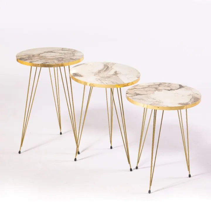 Set of 3 round tables