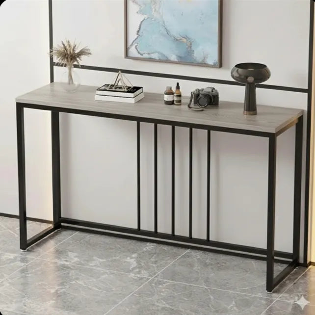 Minimal metallic base console table