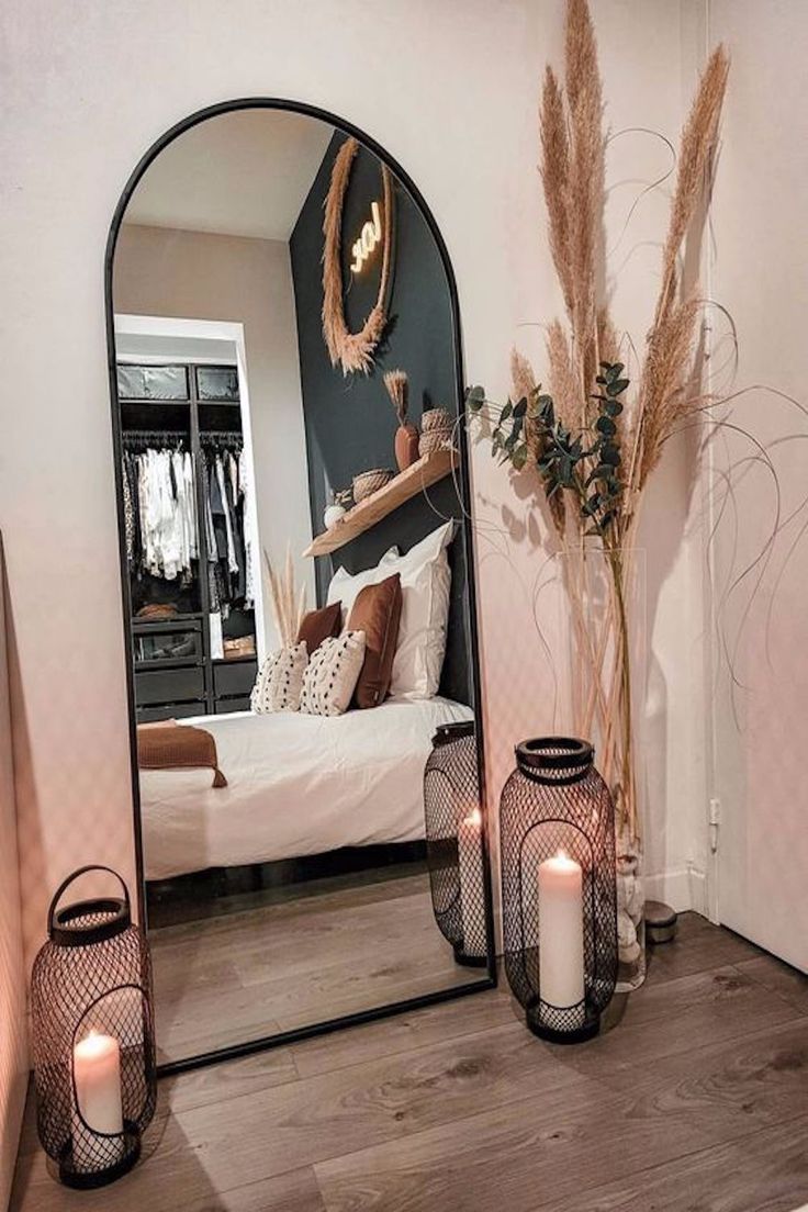 Luxury Arched Full length mirror (Black)