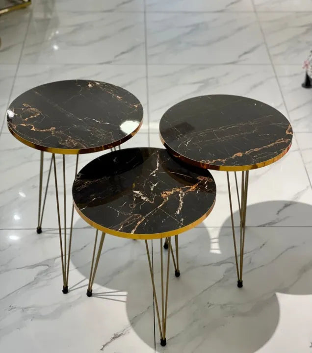Set of 3 round tables