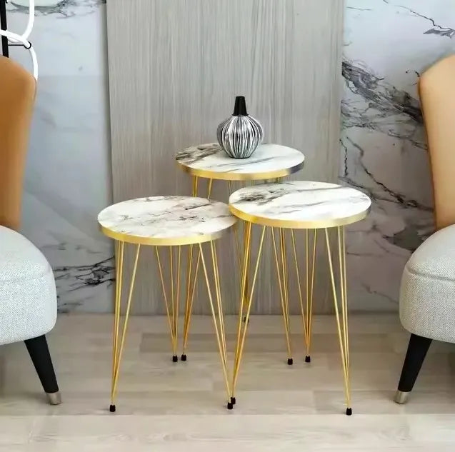 Set of 3 round tables