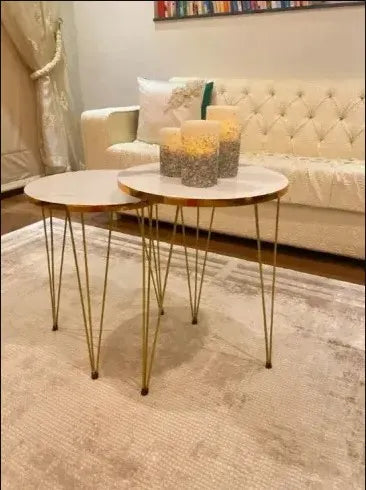 Set of 3 round tables