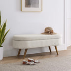 Modern upholstered Storage Bench | Teddy bear fabric | Storage box