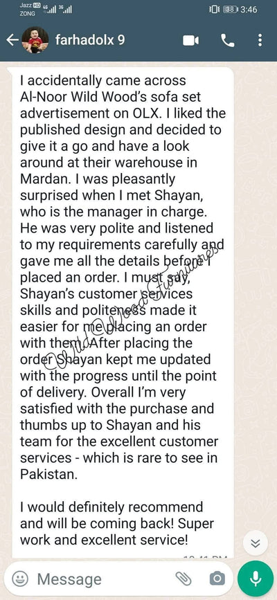Customer review screenshot