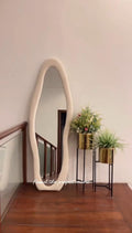 Ripple full length mirror |6×2 feet | Boucle Fabric