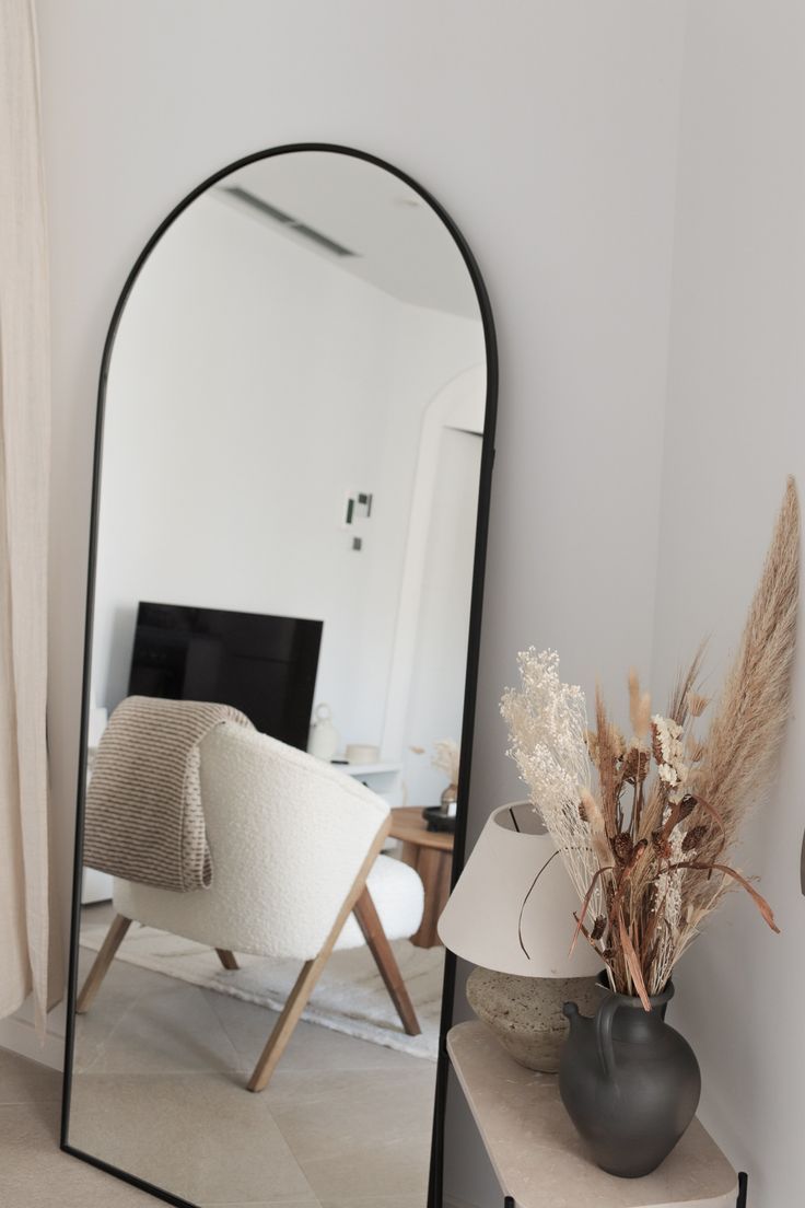 Luxury Arched Full length mirror (Black)
