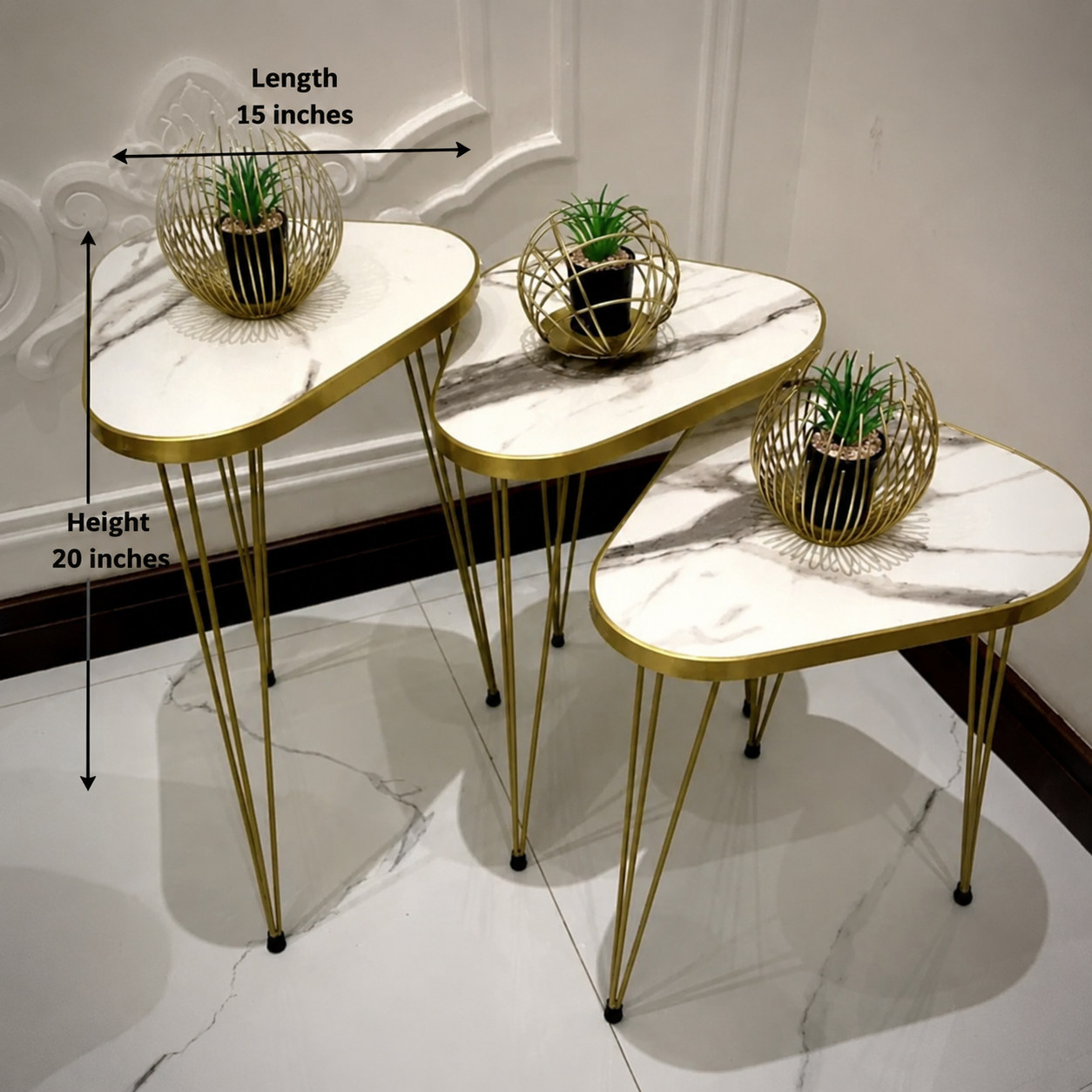 Set of 3 Triangle tables