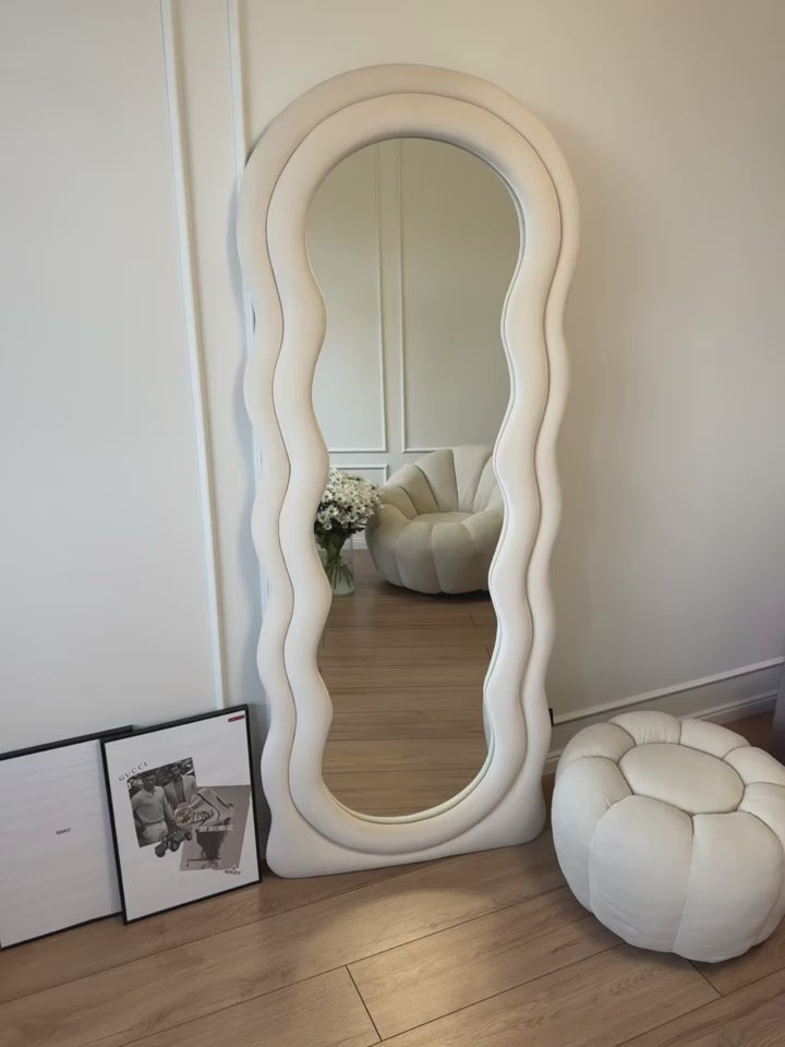 Bouclè Full length upholstery mirror |6×2.3 feet | 3 in 1 mirror | customisable