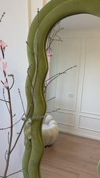 Bouclè Full length upholstery mirror |6×2.3 feet | 3 in 1 mirror | customisable