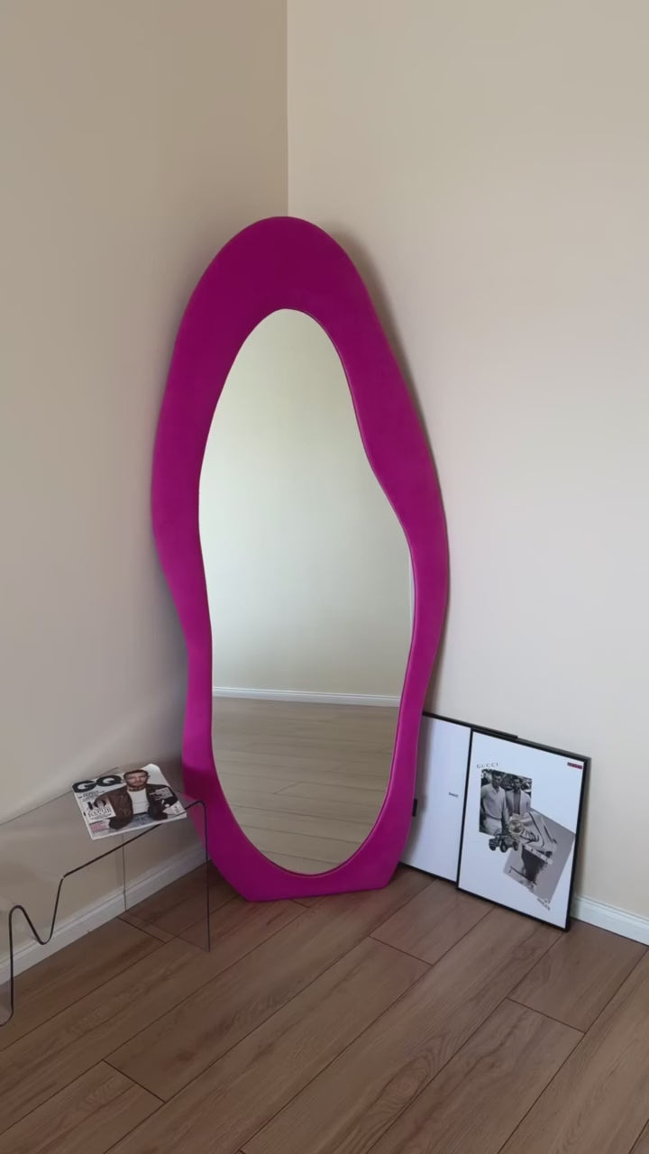 Ripple 2 Full length mirror | bouclé Fabric | 6×2.3 Feet | 3 in 1 mirror.