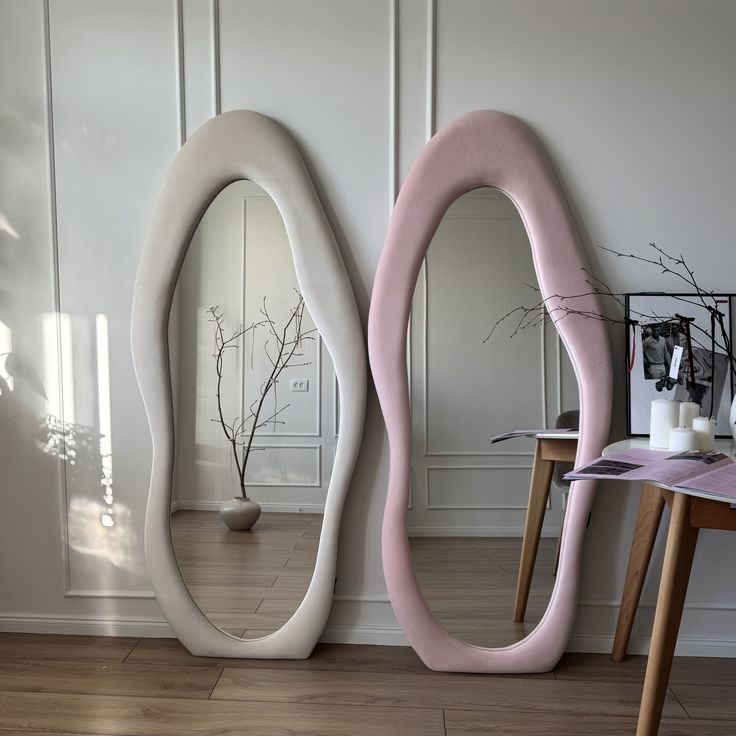 Ripple 2 Full length mirror | bouclé Fabric | 6×2.3 Feet | 3 in 1 mirror.