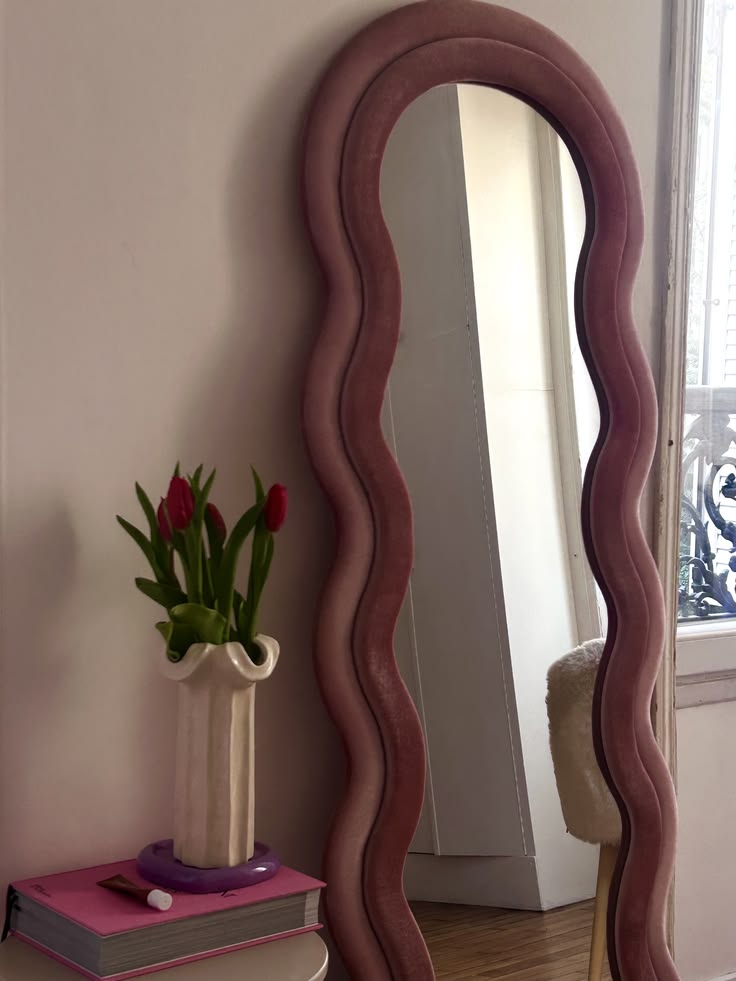Bouclè Full length upholstery mirror |6×2.3 feet | 3 in 1 mirror | customisable