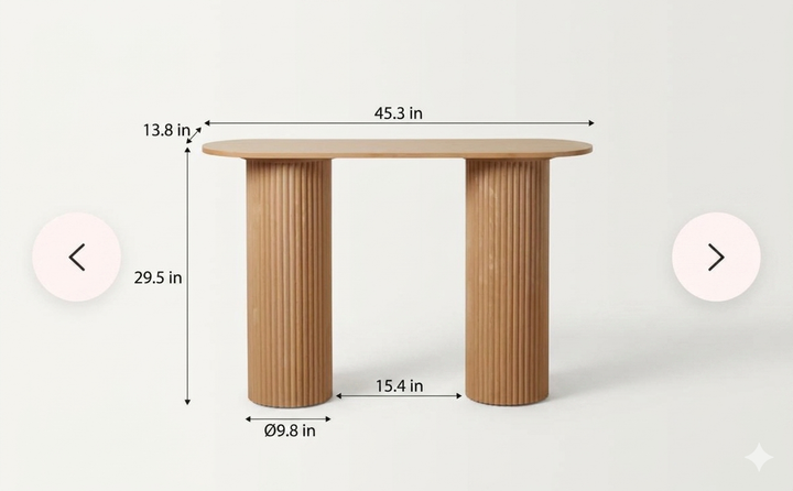 Fluted Arch Console Table | Wooden Made | Elegant Design