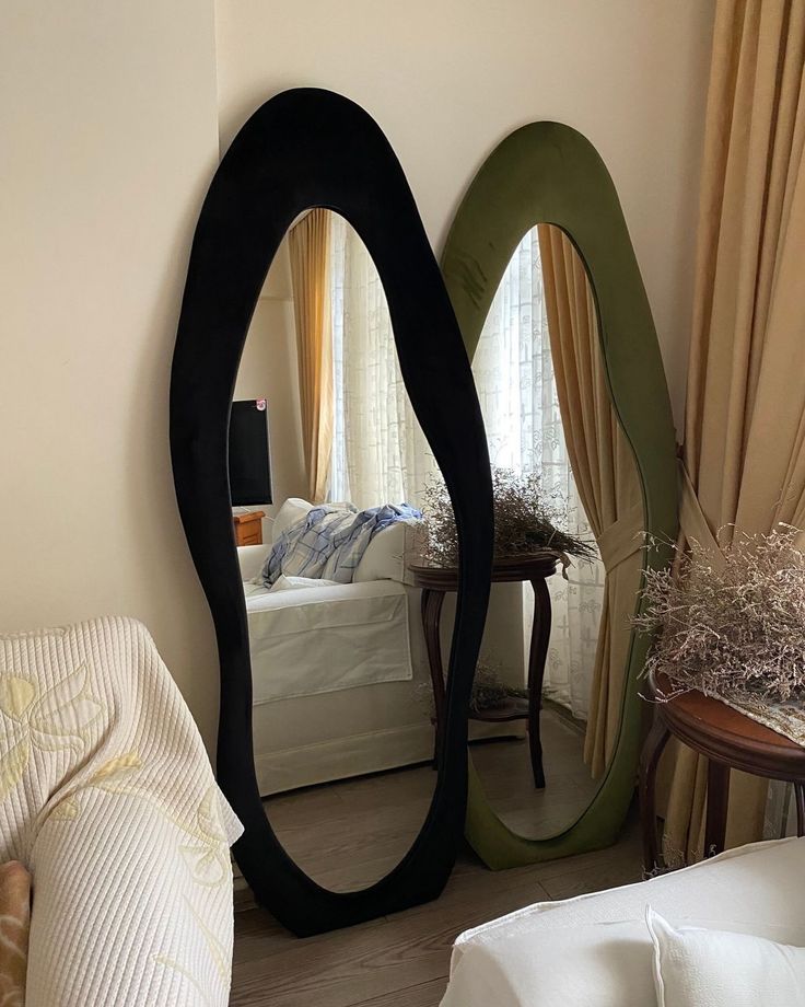 Ripple 2 Full length mirror | bouclé Fabric | 6×2.3 Feet | 3 in 1 mirror.