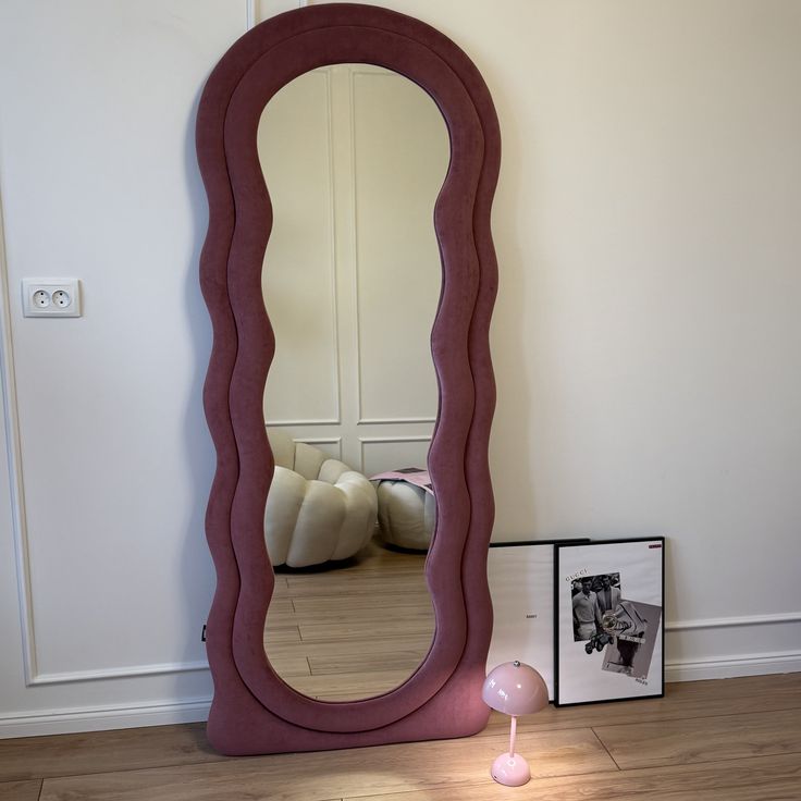 Bouclè Full length upholstery mirror |6×2.3 feet | 3 in 1 mirror | customisable
