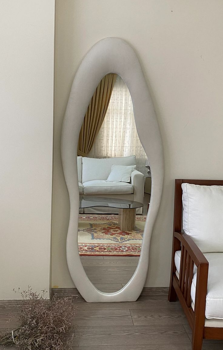 Ripple 2 Full length mirror | bouclé Fabric | 6×2.3 Feet | 3 in 1 mirror.
