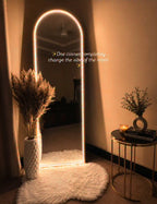 The Aurelia Arch — Full-Length LED Mirror | 6 ft × 2 ft | Golden Frame | Ambient Backlight