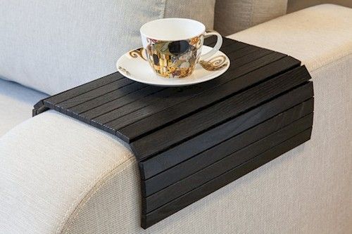 Sofa Armrest Table|Couch Arm Tray|Wooden flexible tray |