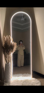 The Aurelia Arch — Full-Length LED Mirror | 6 ft × 2 ft | Golden Frame | Ambient Backlight