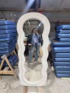 Bouclè Full length upholstery mirror |6×2.3 feet | 3 in 1 mirror | customisable