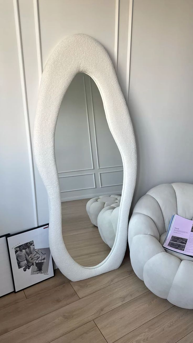 Ripple 2 Full length mirror | bouclé Fabric | 6×2.3 Feet | 3 in 1 mirror.