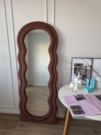 Bouclè Full length upholstery mirror |6×2.3 feet | 3 in 1 mirror | customisable