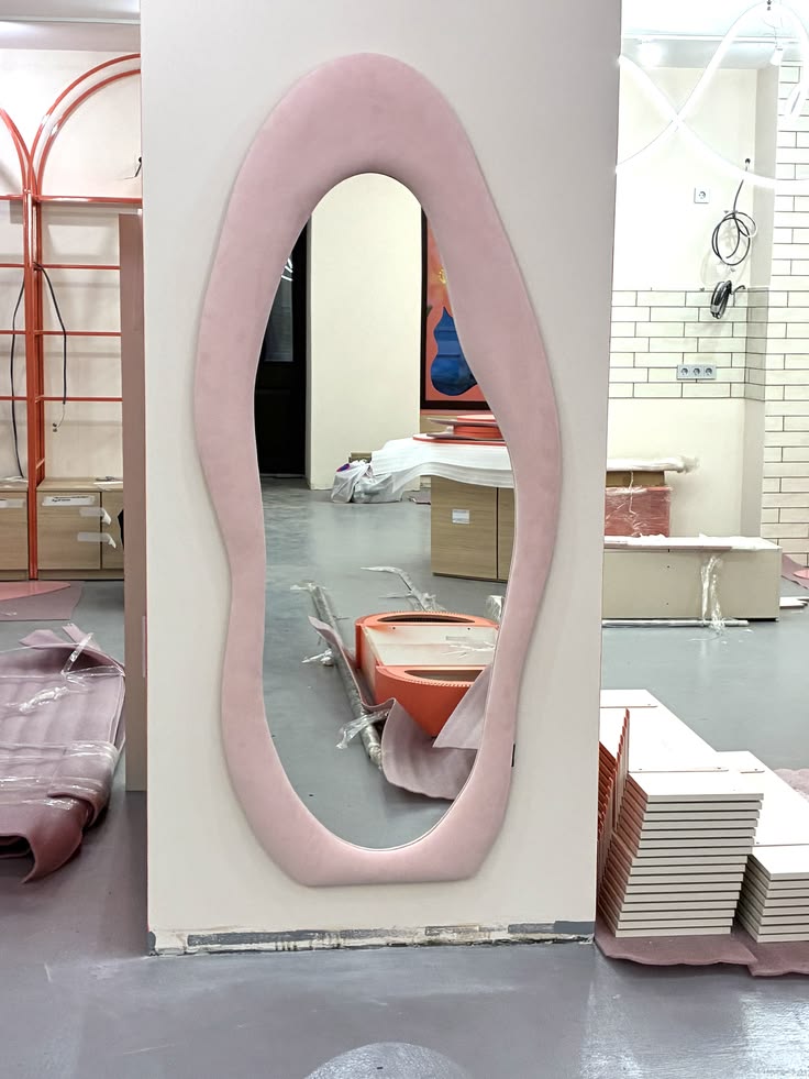Ripple 2 Full length mirror | bouclé Fabric | 6×2.3 Feet | 3 in 1 mirror.