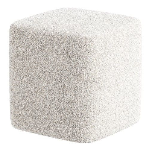 Cube bouclé Fabric Stool