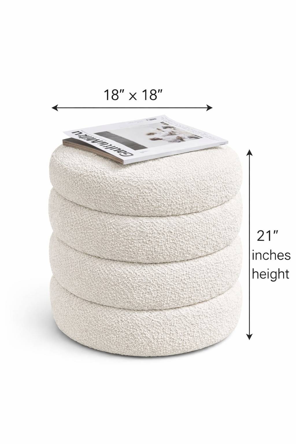 Cozy stacked round Ottoman
