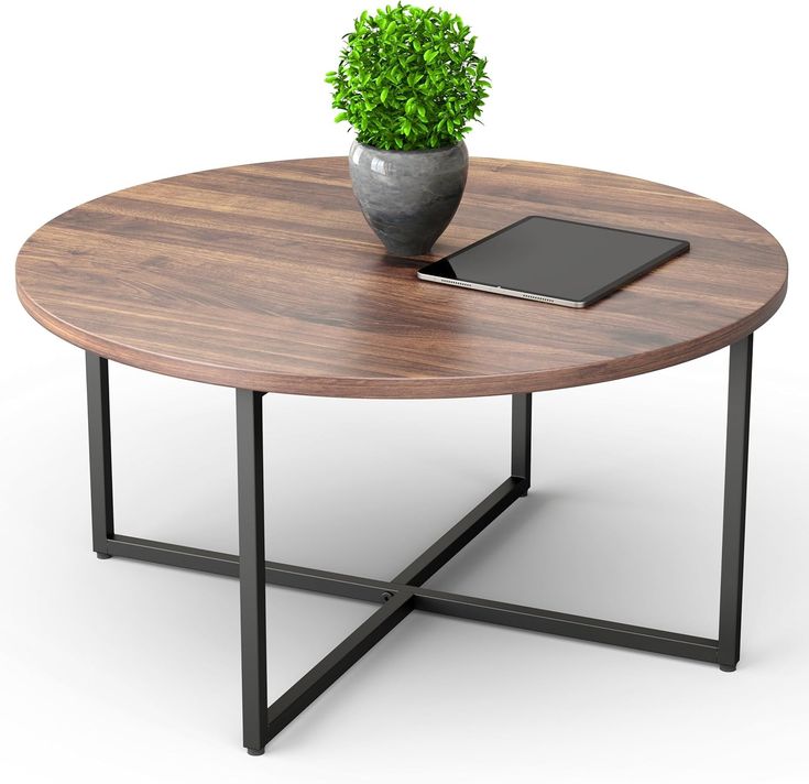 Mid century-inspired Coffee Table | High-gloss top | Metal Body | industrial design