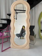 Bouclè Full length upholstery mirror |6×2.3 feet | 3 in 1 mirror | customisable