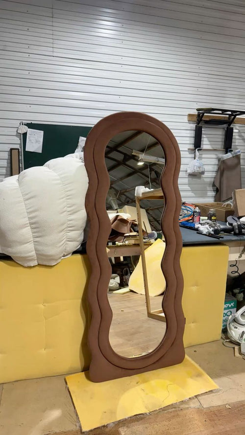 Bouclè Full length upholstery mirror |6×2.3 feet | 3 in 1 mirror | customisable